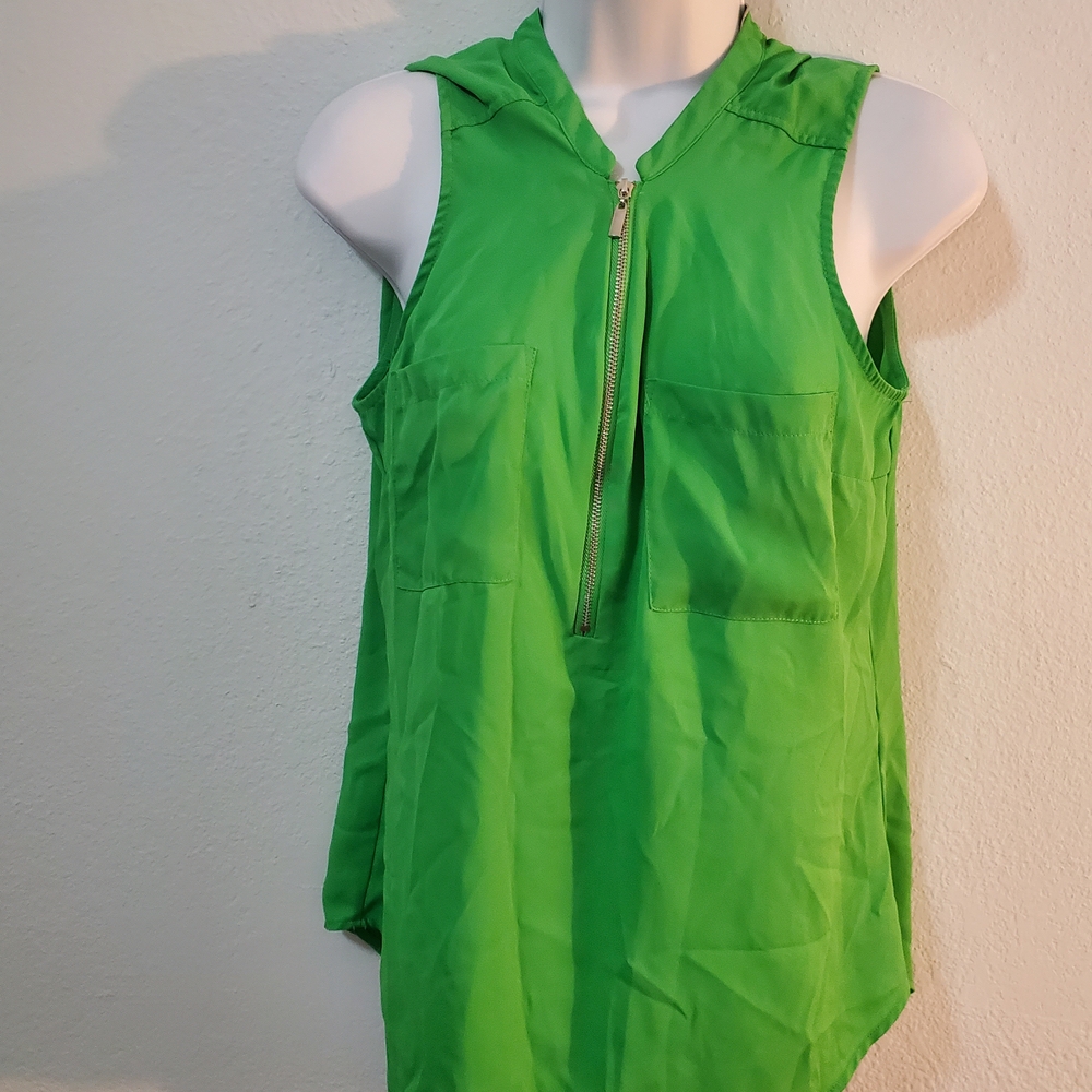 Soho Vibrant Green Zip-Up Top